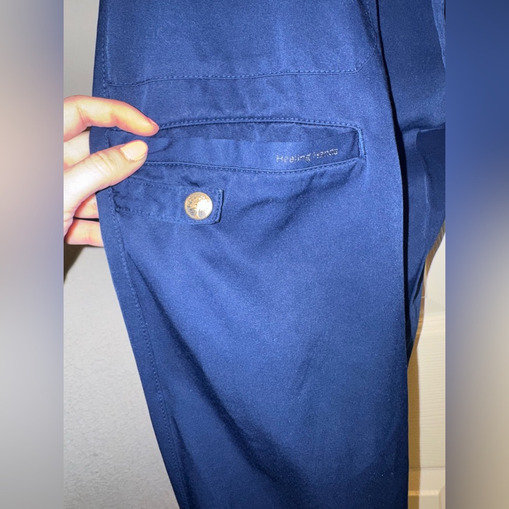 Healing Hands Navy Blue Loose Fit Joggers - Picture 4 of 4